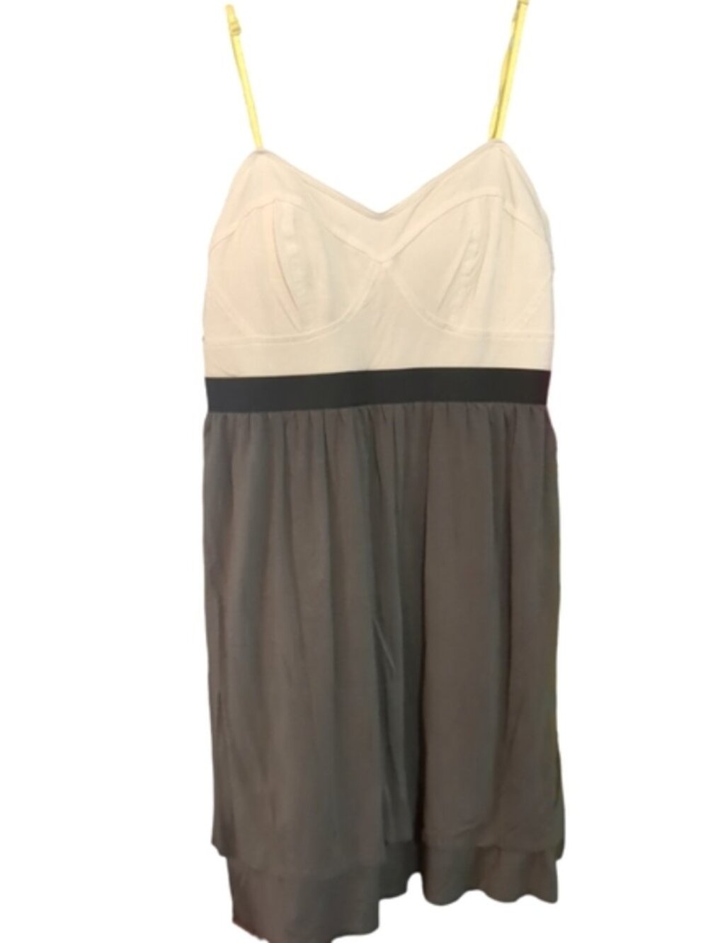 ❗$1 Bundled❗ELLE White Black Grey Yellow Spaghetti Strap Mini Dress